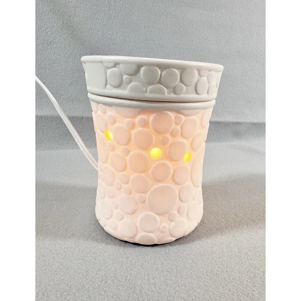 Scentsy Warmer Fizz Bubble Polka Dot Original Box PreOwned Excellent Condition